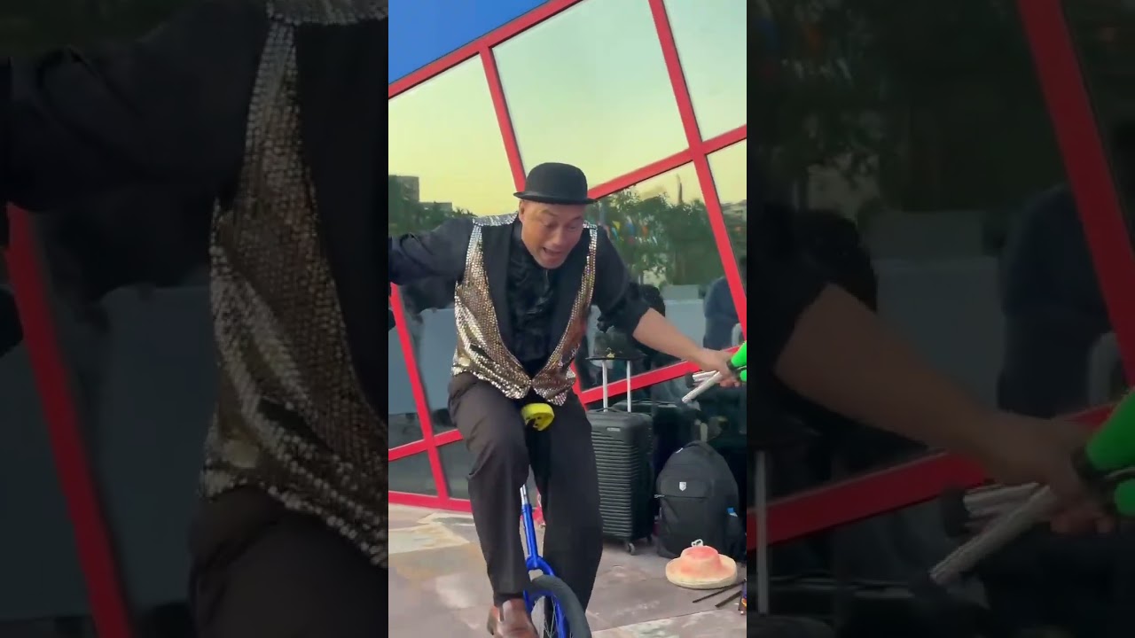 Dubai juggler unicycles 2025🇦🇪💕🎩😍