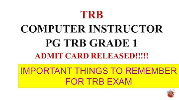 TRB COMPUTER INSTRUCTOR 2019 HALL TICKET RELEASED