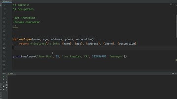 Python tutorial #30-Write a program to show an employee’s personal information.