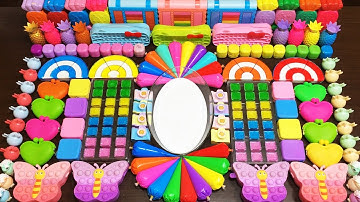 WILL YOU RELAXING WITH CLAY PIPING BAG & RAINBOW ? Mixing Random Things Into Glossy Slime #1744