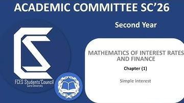 Second Year - Finance & Investment Math - Ch 1 " Simple Interest".