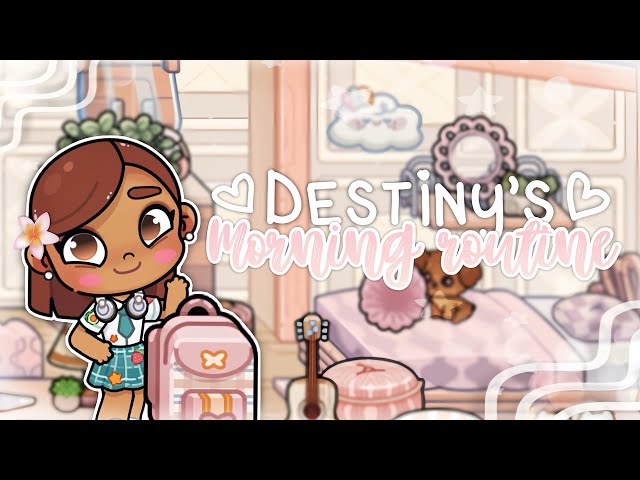 Destiny’s school morning routine *aesthetic* 🌷💝 || *with voice* 🔊 || avatar world 🌍 class=