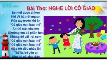 dạy trẻ đọc thơ NGHE LỜI CÔ GIÁO