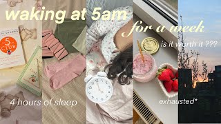 waking up at 5AM everyday for a week...productive morning habits + “that girl” morning & skincare!