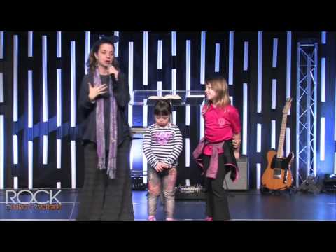 Ruby and Lucy Praying at The Rock Church Riverside 1/18/2017