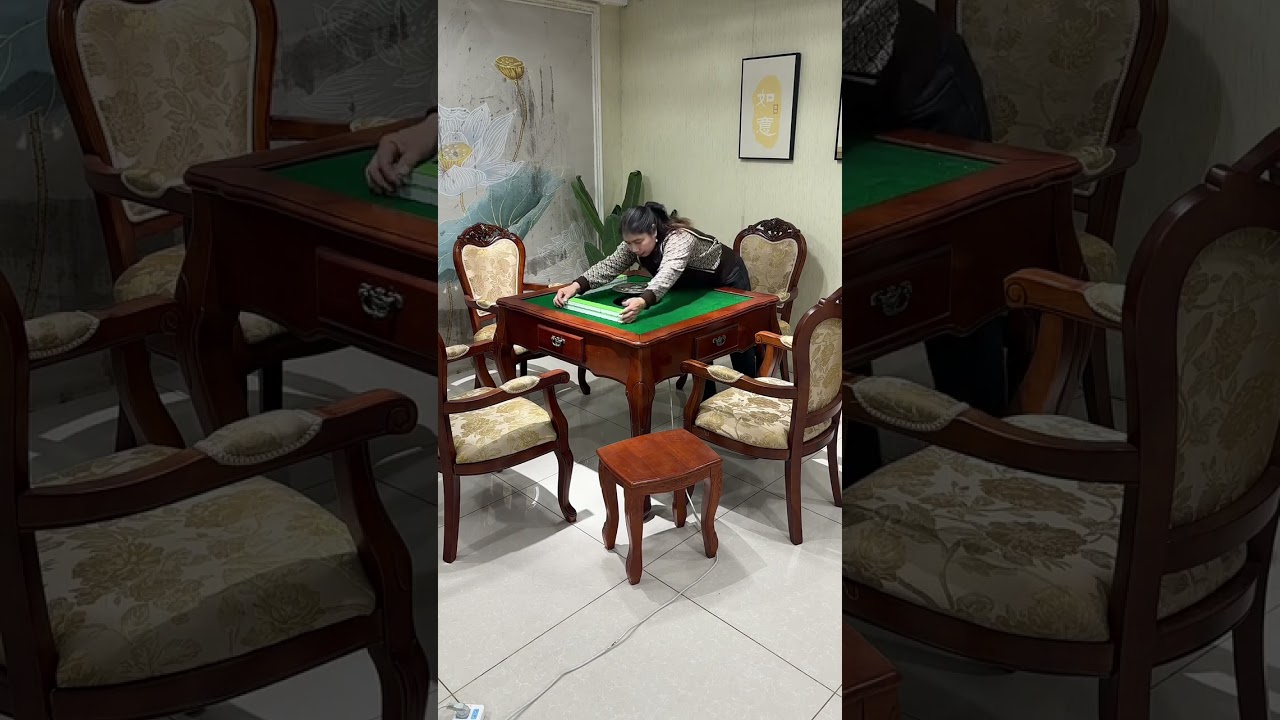 Solid wood furniture, dining table mahjong table 