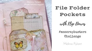 MAKING FILE FOLDER POCKETS with FLIP DOWNS | #msscrapbusters EPISODE 38 | USING SCRAPS