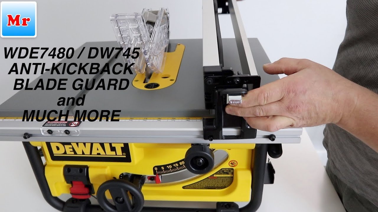 How to Set Up Dewalt Table Saw Anti Kickback Blade Guard and Much More Tips - YouTube
