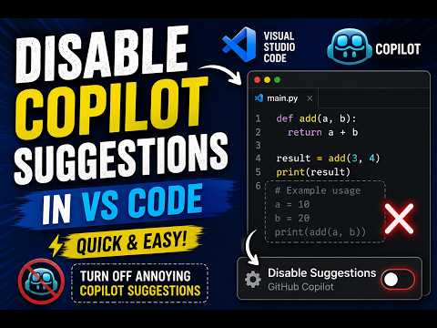 Disable Suggestions - Stop GitHub Copilot - Vscode IDE  From Ruining Your Code!