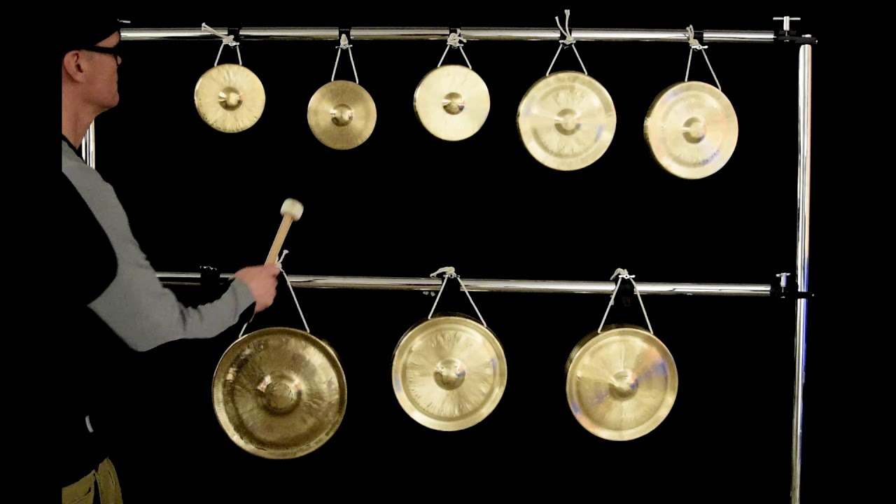 Set of 8 Tuned Chinese Bao Gongs (0326201) G Major Scale (3rd to 4th Octave) Gongs