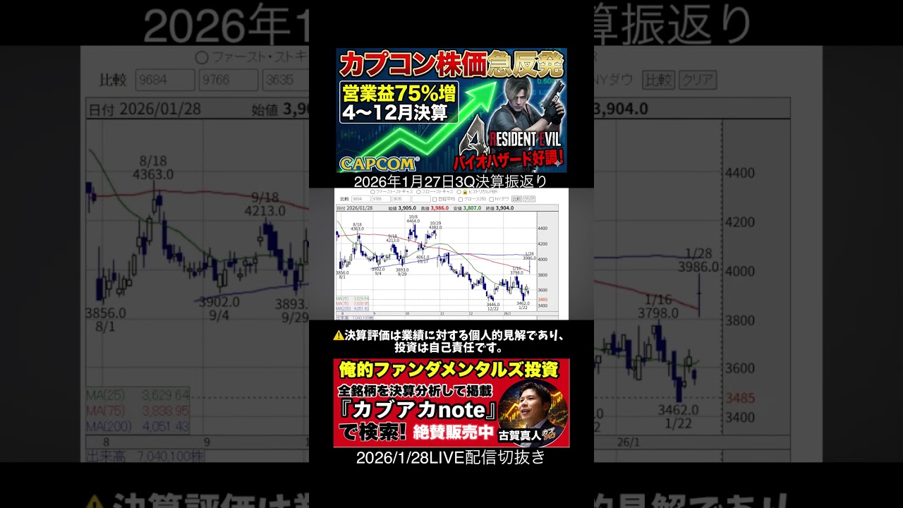 【決算振返り】カプコン好決算！