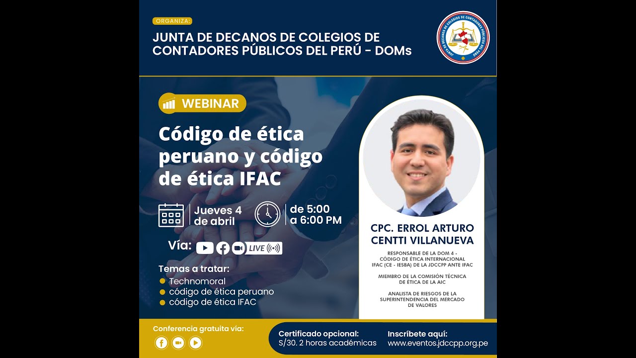 Webinar: Código de ética peruano y código de ética IFAC