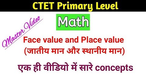 CTET Math Primary Level Paper 1/ Face value and place value