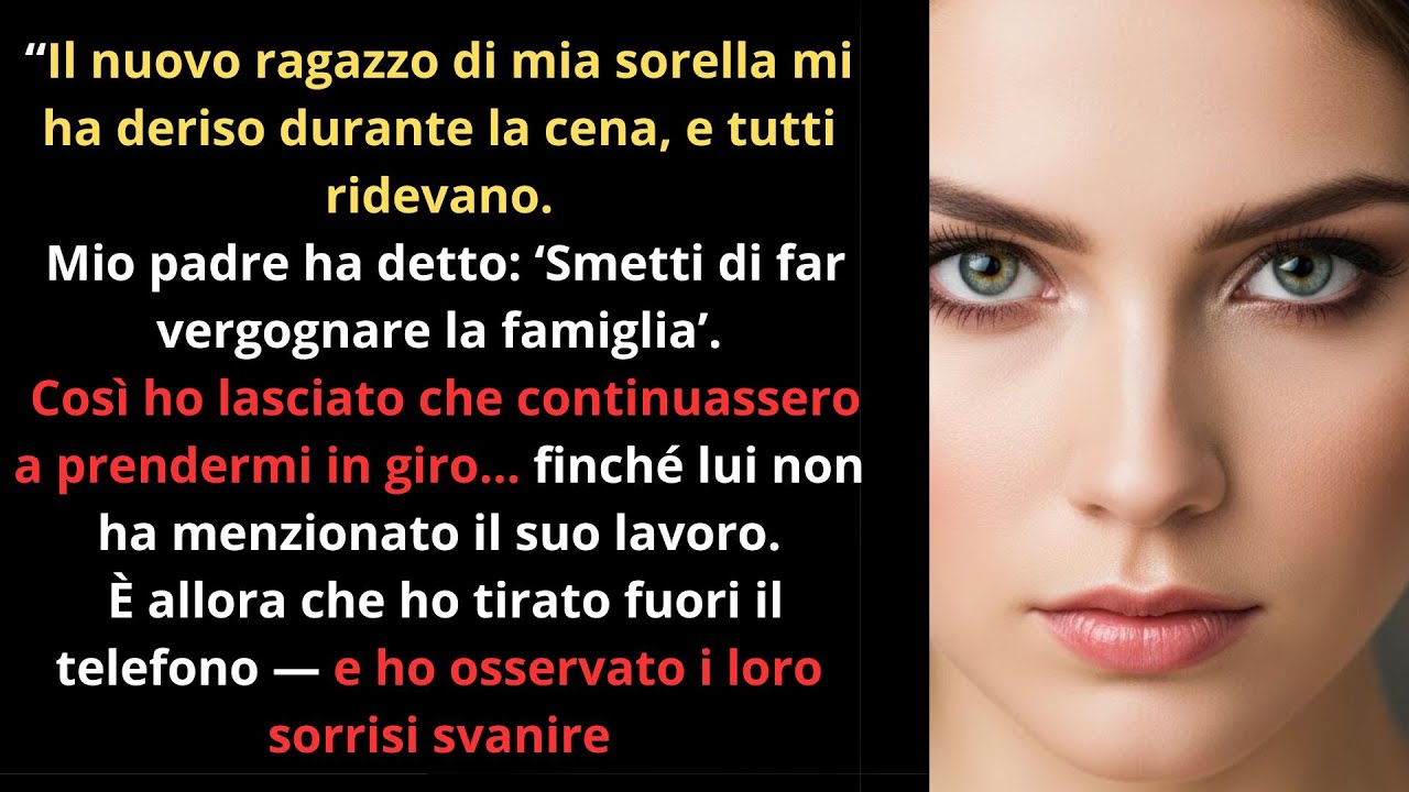 Il nuovo fidanzato di mia sorella mi ha deriso a cena — tutti ridevano... finché non tacquero.