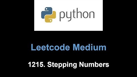 Leetcode 1215. Stepping Numbers (bfs)