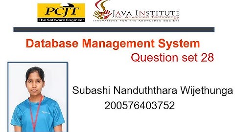 Database Management System Question Set 28
