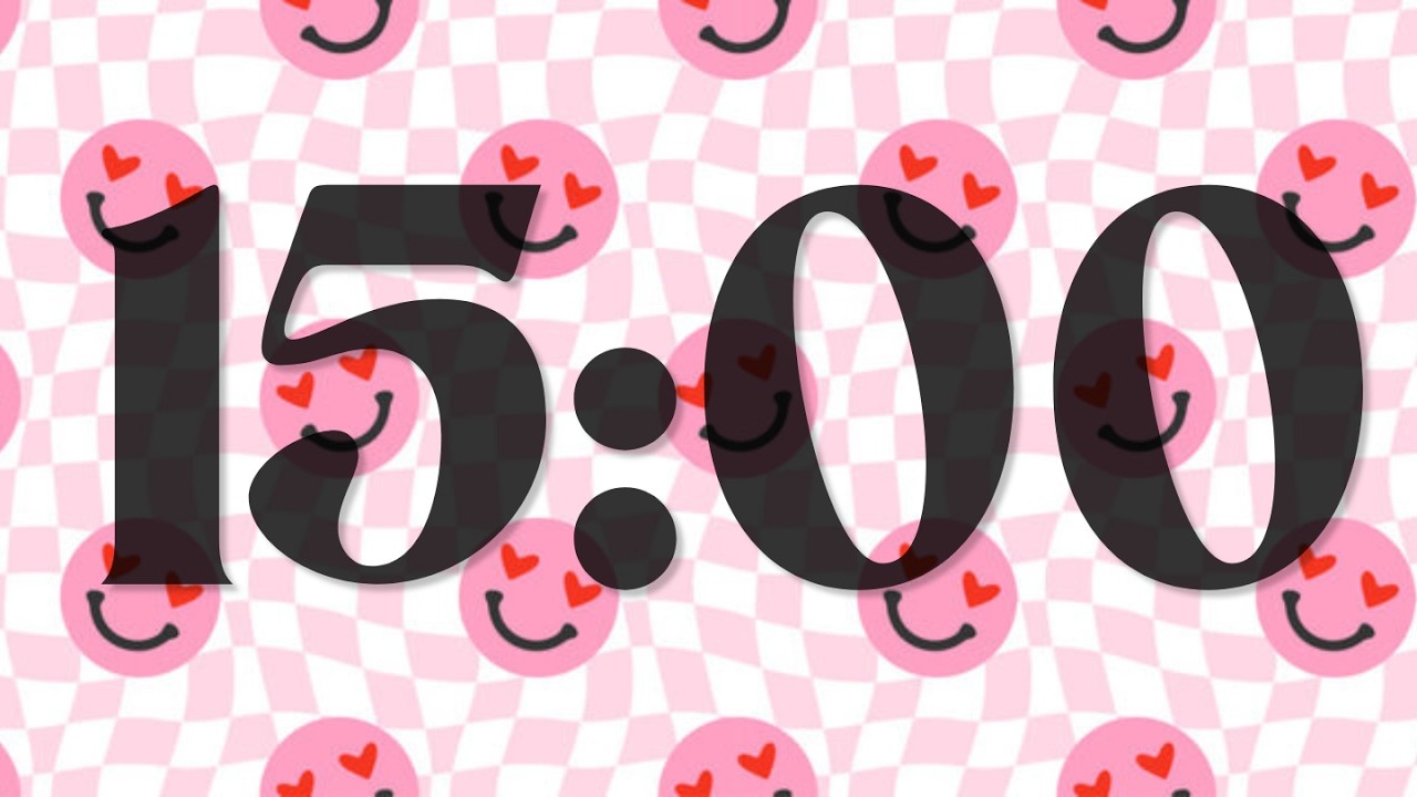 15 Minute Pink Checkered Smiley Timer - YouTube