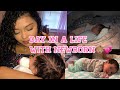 A DAY IN A LIFE WITH A NEWBORN + 1 MONTH CHECK UP || TEEN MOM❤️ 17 & Pregnant👶🏽