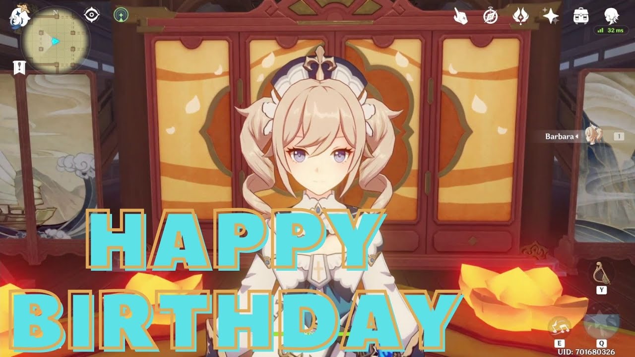 Barbara wishes you a HAPPY BIRTHDAY Genshin Impact Windsong Lyre