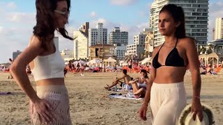 TEL AVIV BEACH WALK: Israel Sun, Sea & Sand Mediterranean Stroll
