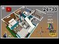 3-BHK House Plan 24×30, 24×30 🏠 Plan 3D, 24×30 House Design, 24×30 House Plan, 24*30 East Face Plan