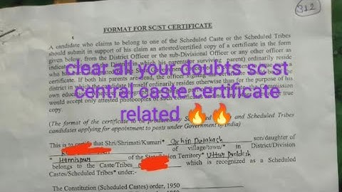 clear all your doubts sc st central caste certificate related🔥 sc st central caste certificate#ssc