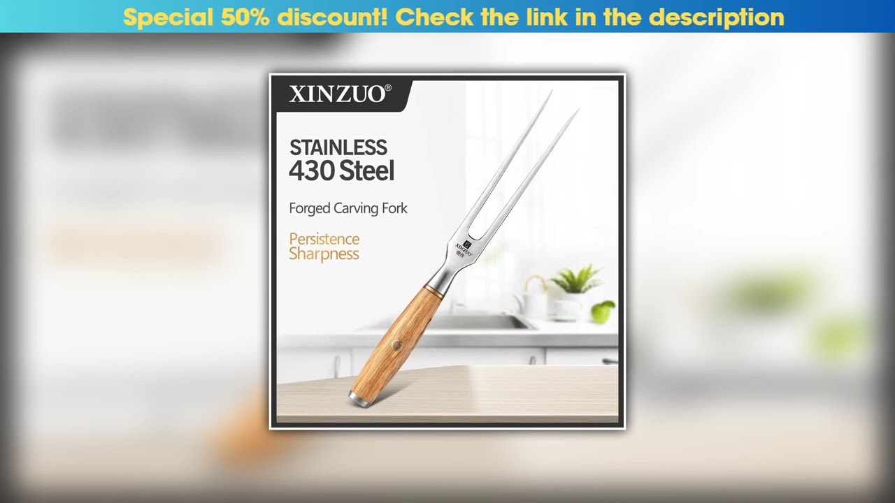 Must Buy XINZUO 153mm Forged Carving Fork 430 Stainless Steel Carving Tools Roasting Fish Fork BBQ•
