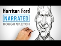 Drawing Harrison Ford - Caricature Sketch Example