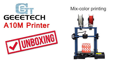 Unboxing GIANTARM GEEETECH A10M 3D Printer with Mix-Color Printing, Dual extruder, Prusa i3