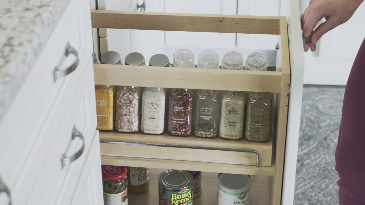 Mini Pantry Spice Rack from Fieldstone Cabinetry - YouTube