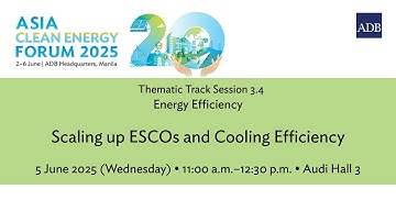 Thematic Track Session 3.4: Scaling up ESCOs and Cooling Efficiency