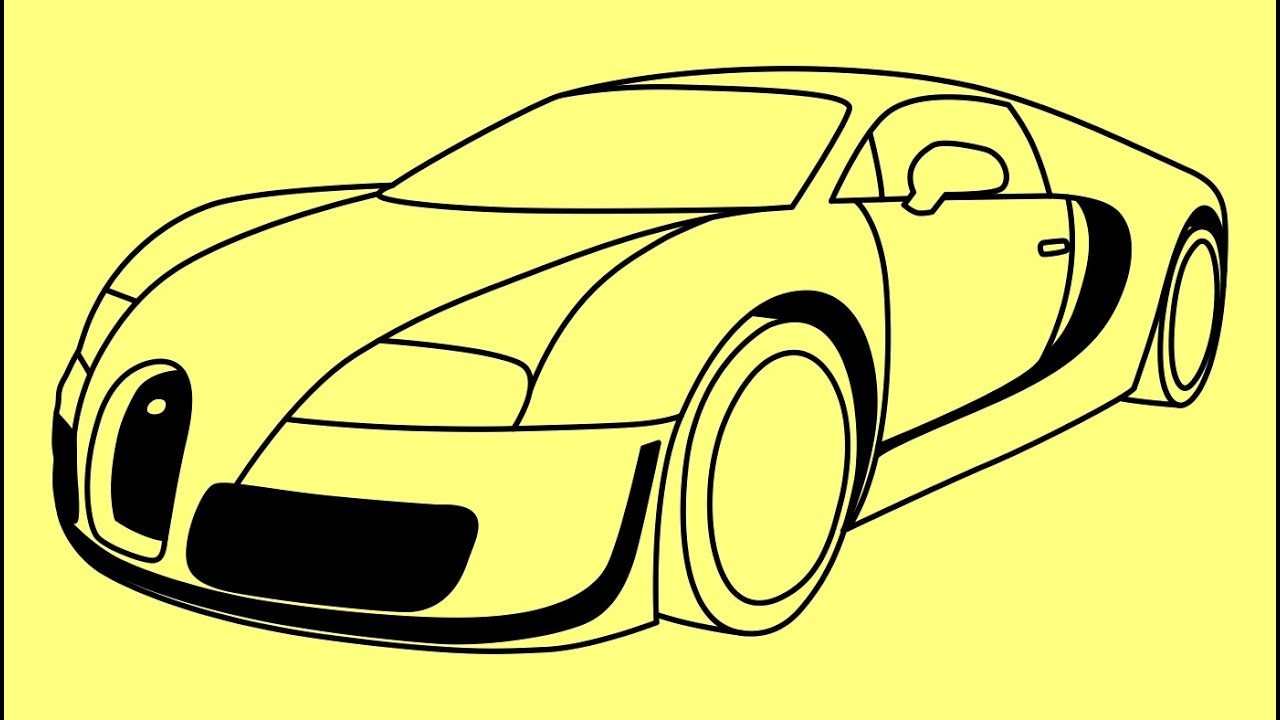 How to draw a car Bugatti Veyron Fast and Furious 7 step by step  Как нарисовать Бугатти Вейрон 