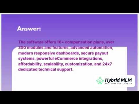 Best MLM Software Training Video | Hybrid MLM Software Features Explained