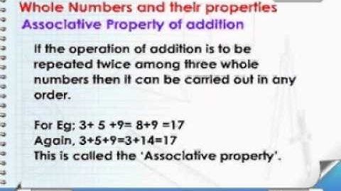 Learn Maths - Class 5 - Whole Numbers and Their Properties - Associative Property of Addition