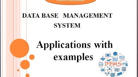 Database  Applications in DBMS  with examples