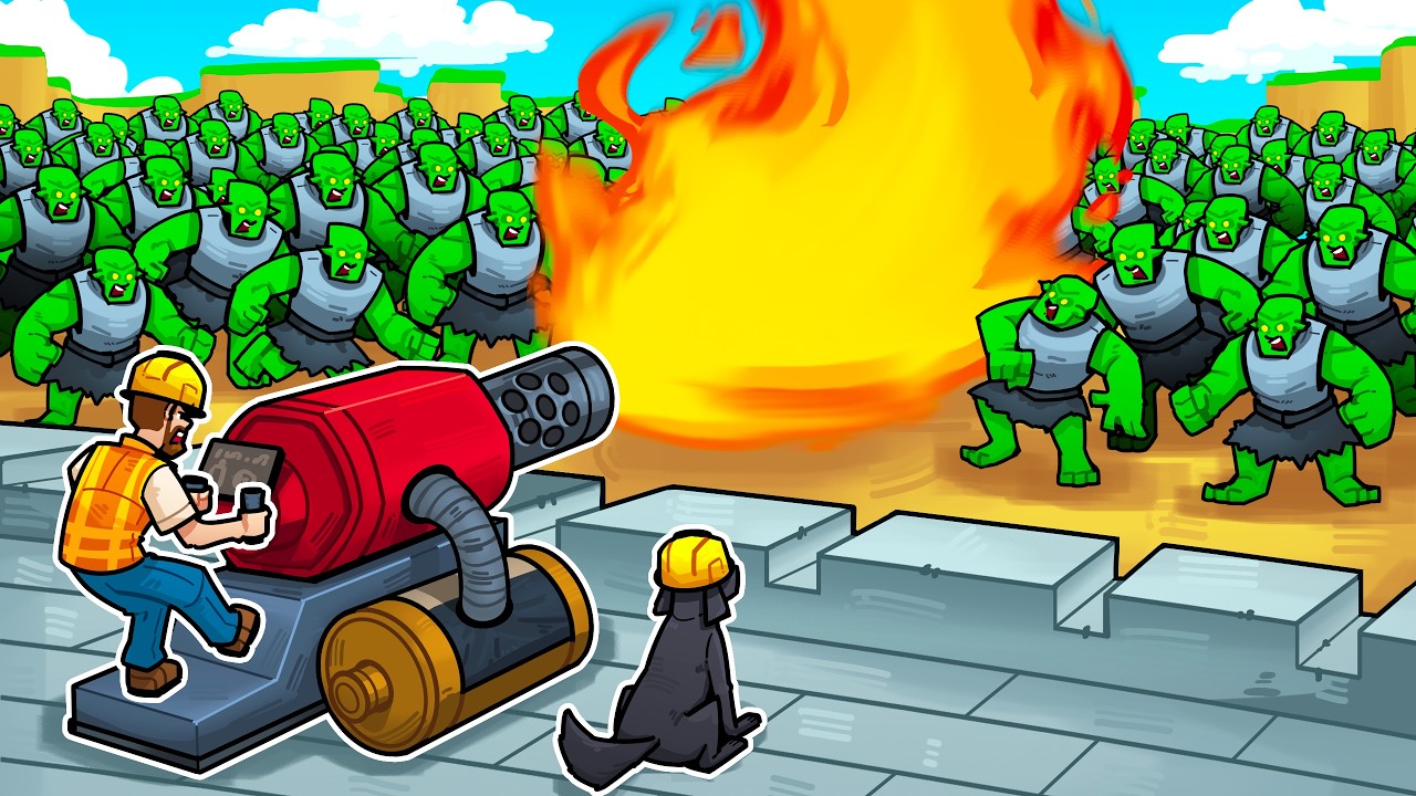 Using FLAMETHROWERS to defend against 100,000 enemies!
