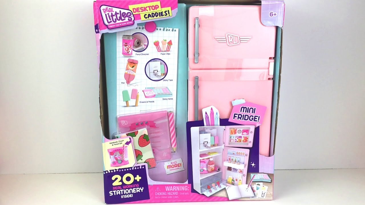 Real Littles Mini Fridge & Miniature School Supplies Opening