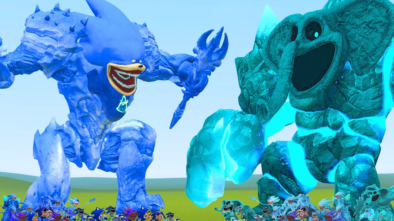 NEW HELLGUARD SHIN SONIC TAPES FAMILY VS POPPY PLAYTIME TITAN ELEPHANT GOLEM FAMILY In Garry's Mod !