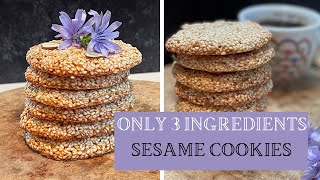 Addictive Soft Sesame Cookies "With Only 3 Ingredients"/ W ARABIC SUBTITLES screenshot 5