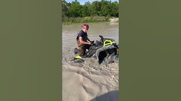 Can am outlander flips in hole at outback atv park #atv #canamatv #mudding