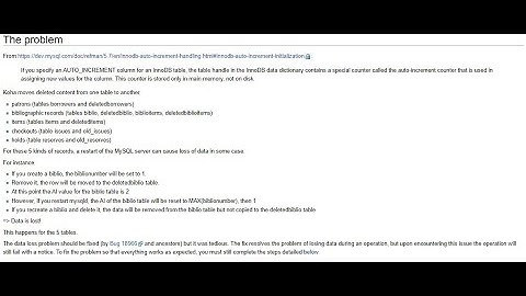 Koha auto-Increment fix for holds and answer of Unable to delete holds, what to do.