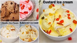 5 आसान और झटपट आइसक्रीम रेसिपी | Easy and Quick 5 Homemade Ice Cream Recipes for summer | Ice Cream