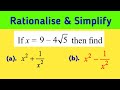 Rationalise the Denominator and Simplify | Solving the expression 9-4√5