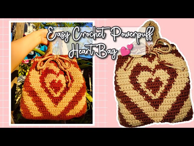 Easy Crochet Powerpuff Heart Bag 💕 