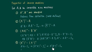Math 2.6.8: Inverse matrix properties