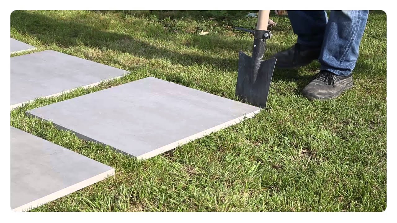 Posa a secco su erba, gres 20 mm dry laying on grass, stoneware 20 ... Come piastrellare un giardino