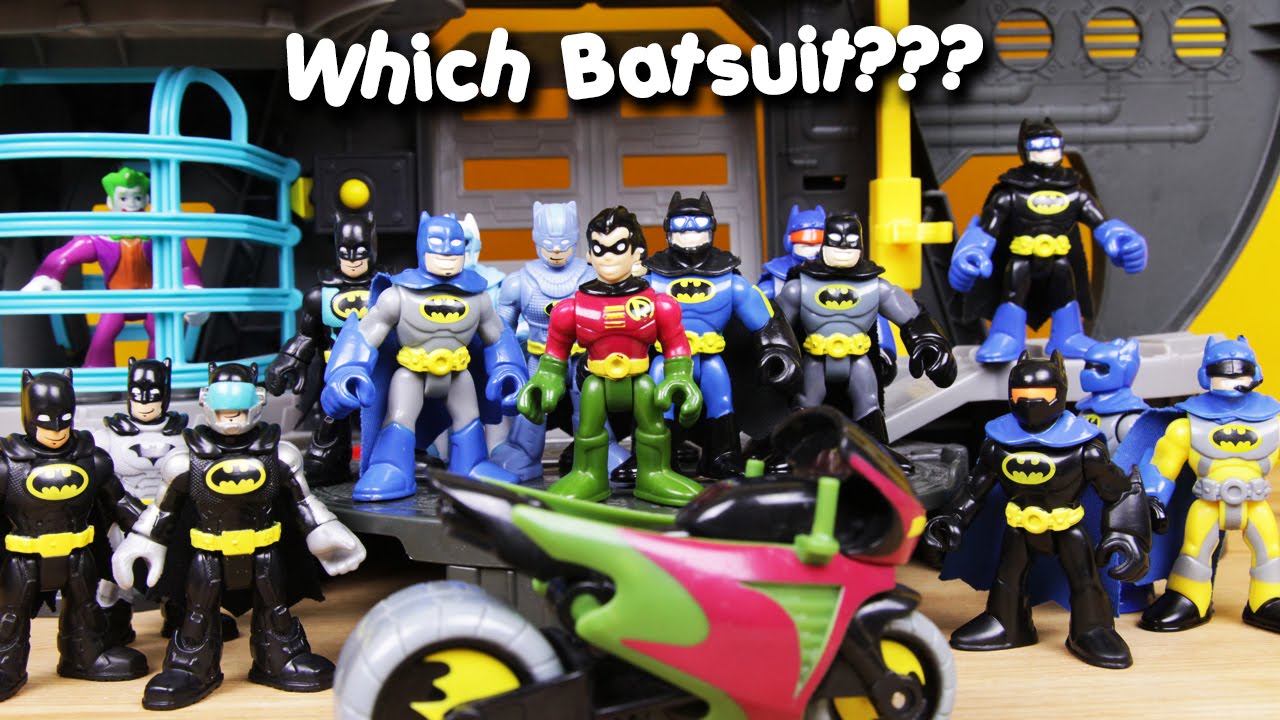 Batman cant decide which bat suit to wear robin vs joker imaginext toys