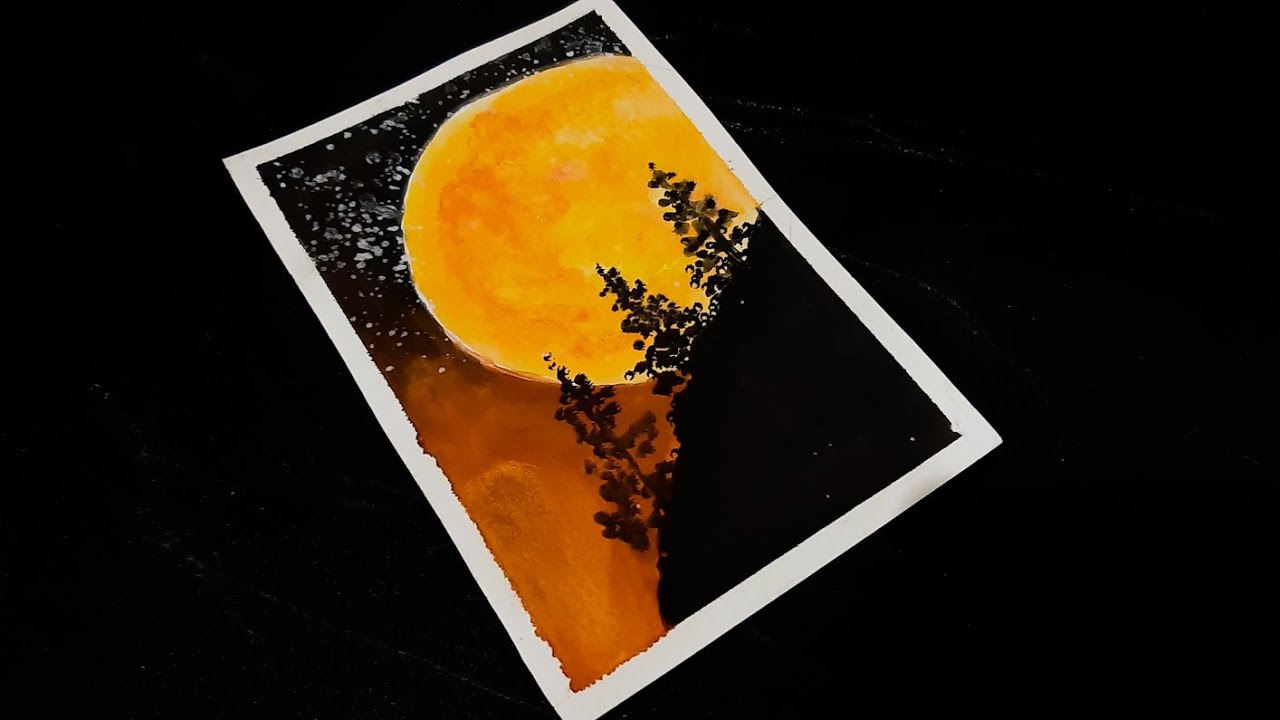 #5 | Cara melukis bulan dengan cat air / watercolor ...