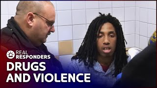 COPS PUT SUSPECT IN JAIL FOR DRUG POSSESSION AFTER BEING CAUGHT JAYWALKING | REAL RESPONDERS