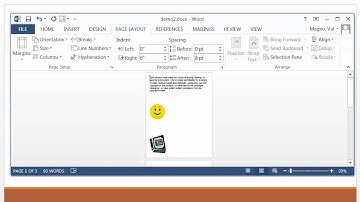 Page Layout Tab MS Word 2013
